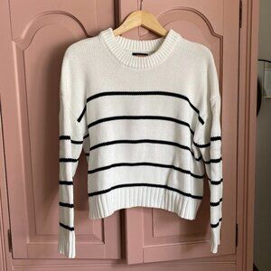 Quince Organic Cotton Striped Crew Sweater